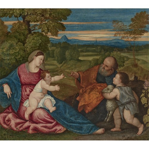 The Holy Family with the Infant St John the Baptist,  in a landscape